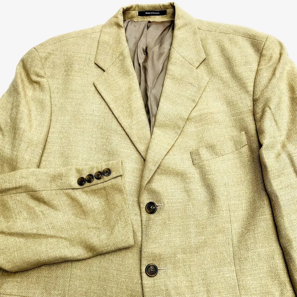 Polo University Club Lauren Sport Coat Vtg Silk Wool Linen 3 Btn 44 Tan Canada